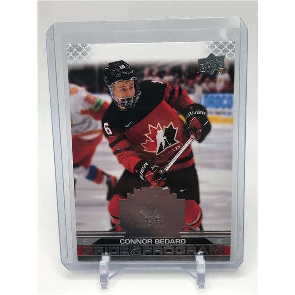 2022 UD TEAM CANADA JUNIORS NO. 78 CONNOR BEDARD PRE-ROOKIE CARD