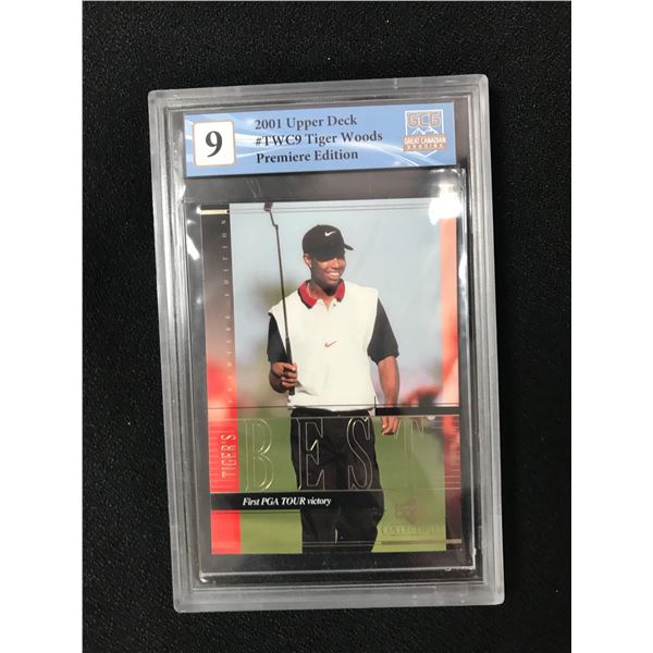 2001 UPPER DECK NO. TWC9 TIGER WOODS PREMIERE EDITION