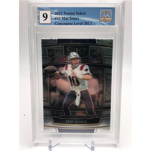 2021 PANINI SELECT NO. 51 MAC JONES CONCOURSE LEVEL RC GCG 9