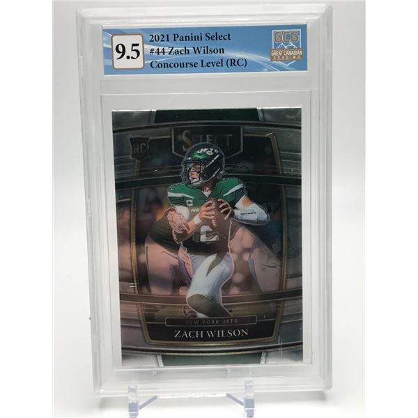 2021 PANINI SELECT NO. 44 ZACH WILSON CONCOURSE LEVEL RC GCG 9.5