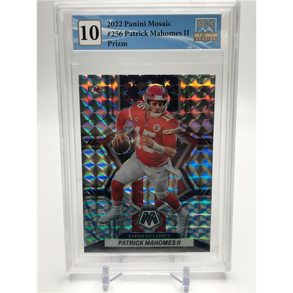 2022 PANINI MOSAIC NO. 256 PATRICK MAHOMES II PRIZM GCG 10 MINT!