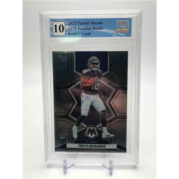 2022 PANINI MOSAIC NO. 279 TREYLON BURKS ROOKIE CARD GCG 10 MINT!