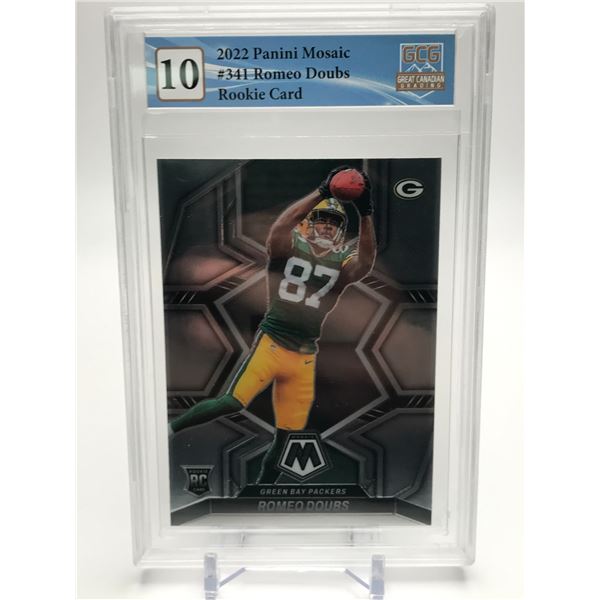 2022 PANINI MOSAIC NO. 341 ROMEO DOUBS ROOKIE CARD GCG 10 MINT!