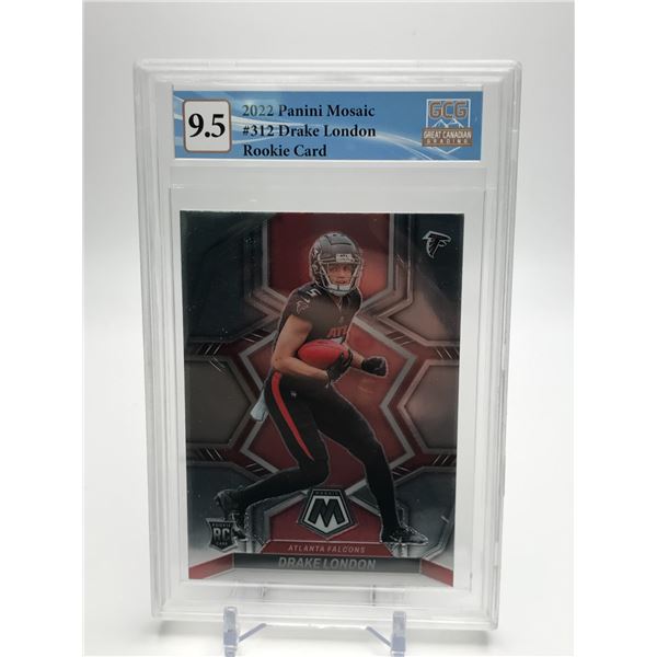 2022 PANINI MOSIAC #312 DRAKE LONDON ROOKIE CARD GCG GRADED 9.5