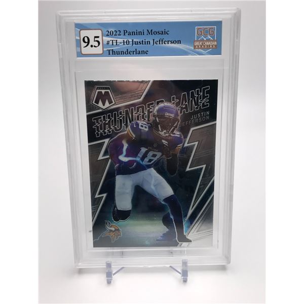 2022 PANINI MOSAIC #TL-10 JUSTIN JEFFERSON THUNDERLANE GCG GRADED 9.5