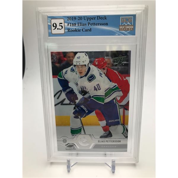 2019-20 UPPER DECK NO. 168 ELIAS PETTERSSON ROOKIE CARD GCG 9.5