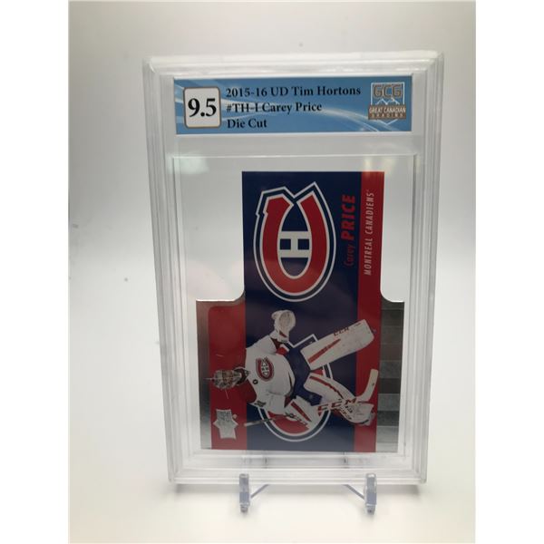 2015-16 UD TIM HORTONS NO. TH-I CAREY PRICE DIE-CUT GCG 9.5