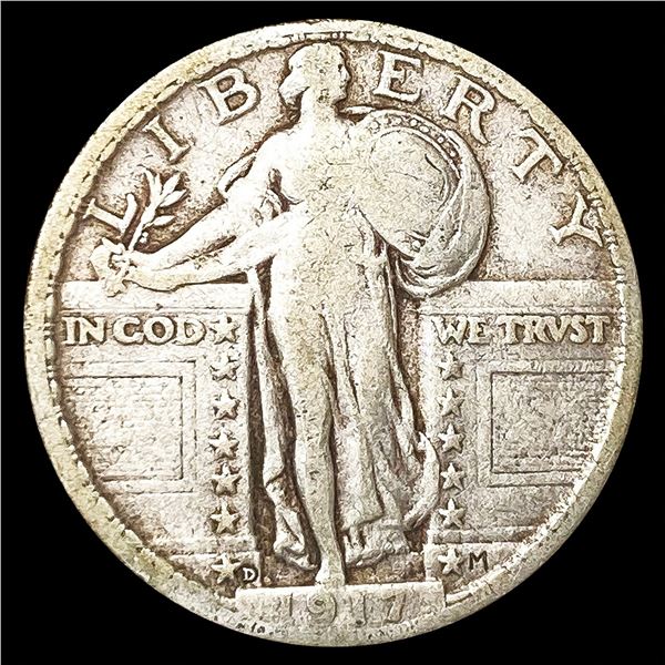 1917-D Standing Liberty Quarter LIGHTLY CIRCULATED