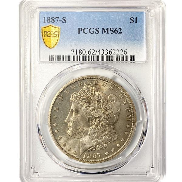 1887-S Morgan Silver Dollar PCGS MS62