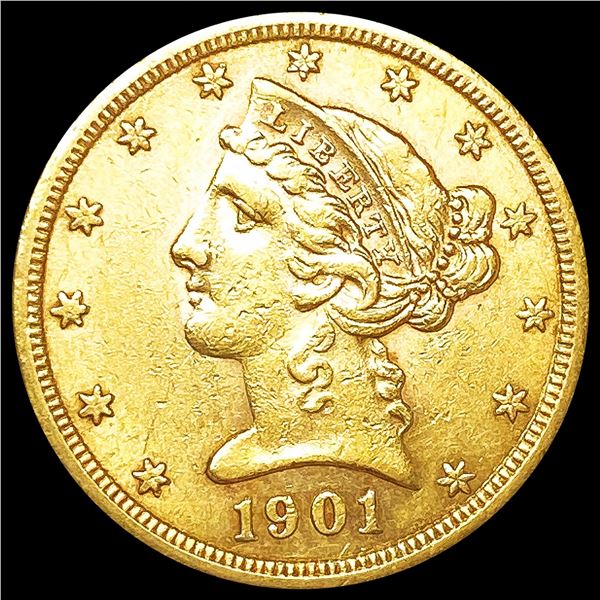 1901-S $5 Gold Half Eagle CLOSELY UNCIRCULATED