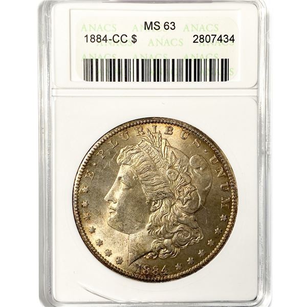 1884-CC Morgan Silver Dollar ANACS MS63
