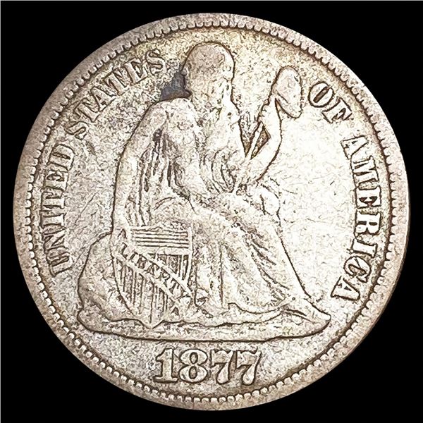 1877-CC Seated Liberty Dime LIGHTLY CIRCULATED