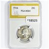 Image 1 : 1936 Wheat Quarter PGA MS64