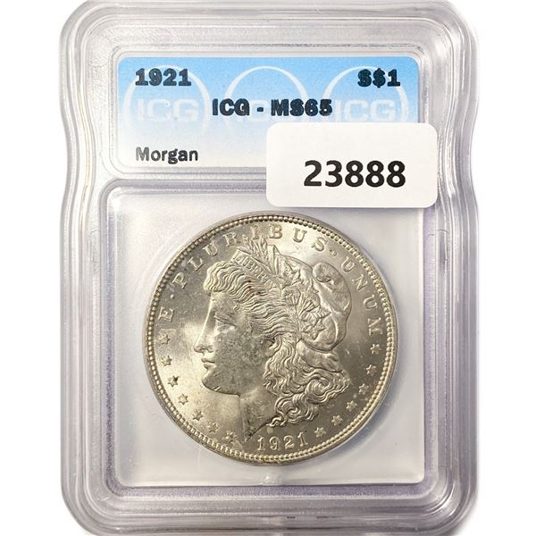 1921 Morgan Silver Dollar ICG MS65