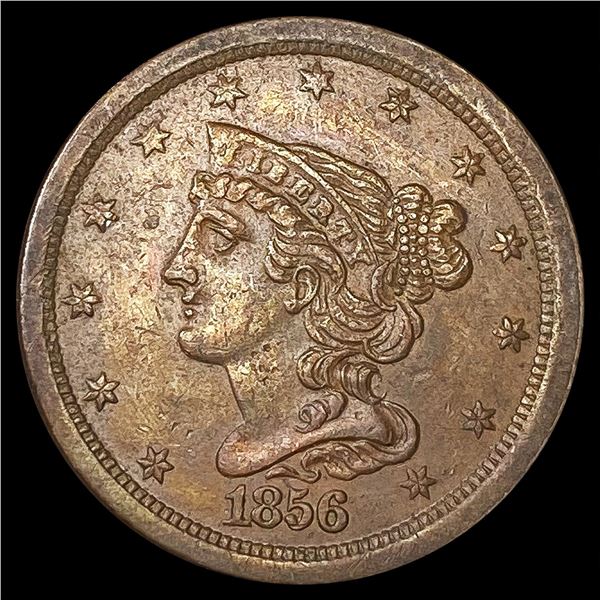 1856 Braided Hair Half Cent CLOSELY UNCIRCULATED