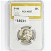 Image 1 : 1949 Washington Silver Quarter PGA MS67