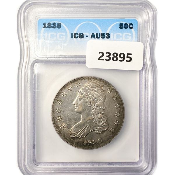 1836 Capped Bust Half Dollar ICG AU53