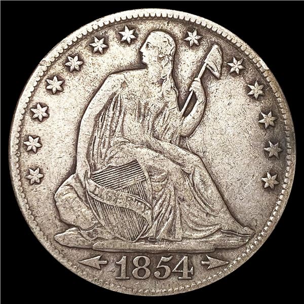 1854-O Arws Seated Liberty Half Dollar LIGHTLY CIRCU