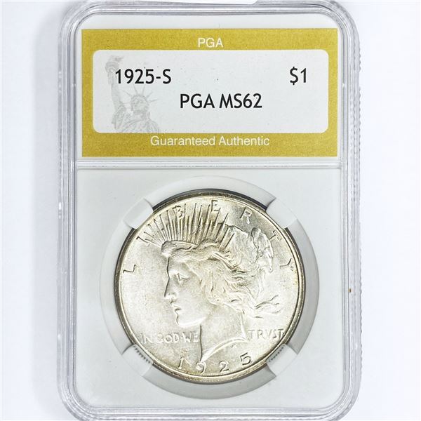 1925-S Silver Peace Dollar PGA MS62