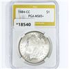 Image 1 : 1884-CC Morgan Silver Dollar PGA MS65+