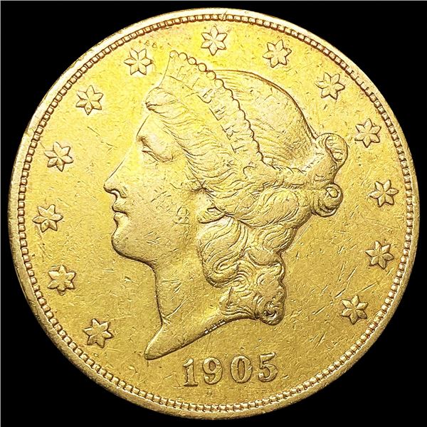 1905-S $20 Gold Double Eagle CLOSELY UNCIRCULATED