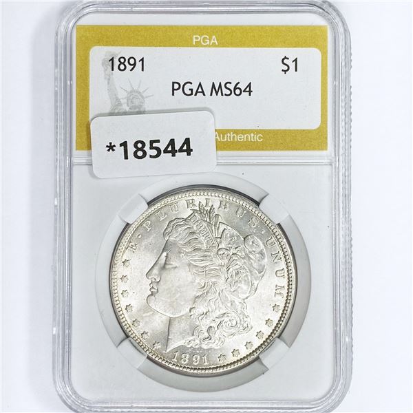 1891 Morgan Silver Dollar PGA MS64