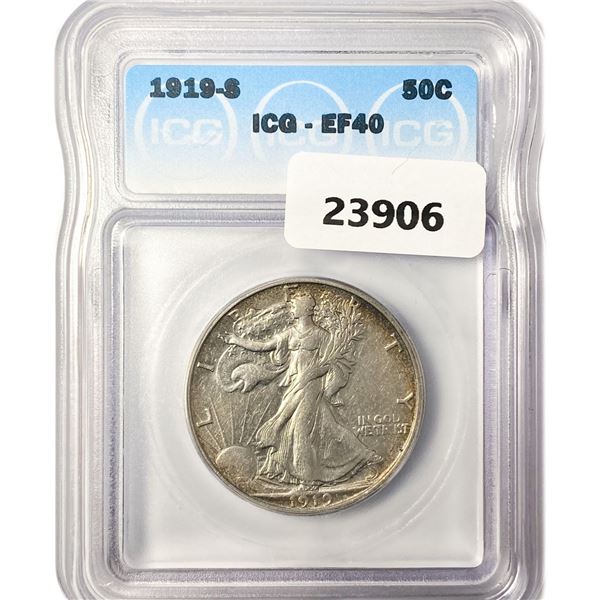 1919-S Walking Liberty Half Dollar ICG EF40