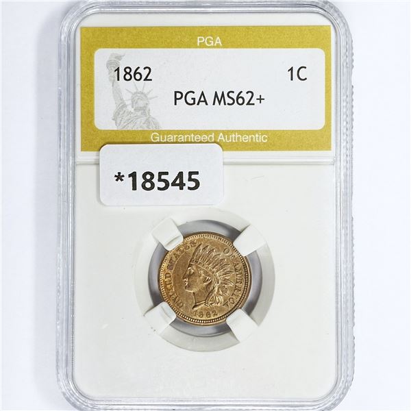 1862 Indian Head Cent PGA MS62+