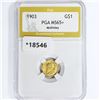 Image 1 : 1903 McKinley Rare Gold Dollar PGA MS65+