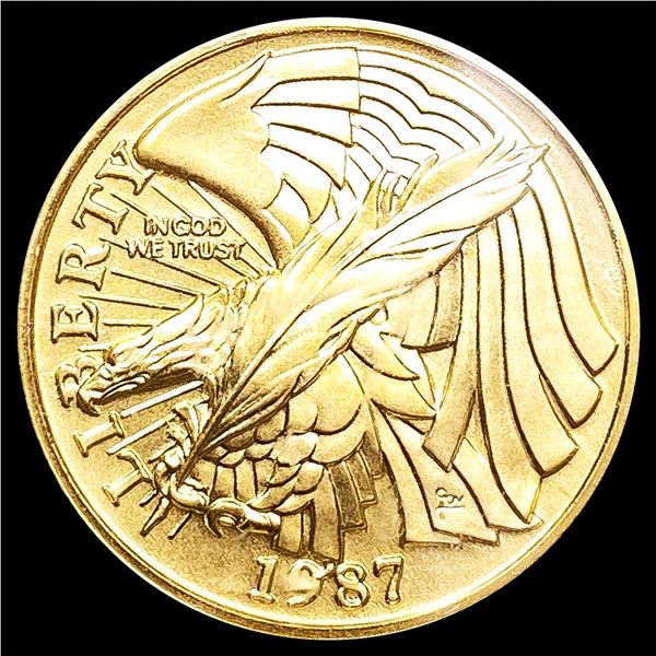 1987-W US Commem .25oz Gold $5 SUPERB GEM BU