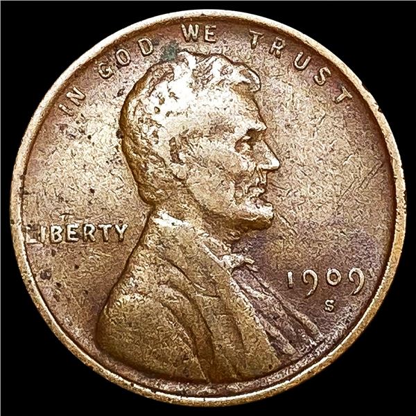 1909-S Wheat Cent LIGHTLY CIRCULATED