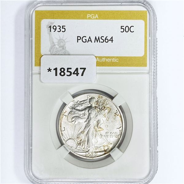 1935 Walking Liberty Half Dollar PGA MS64