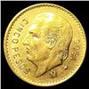 Image 1 : 1906 Mexico .1206oz Gold 5 Pesos CLOSELY UNCIRCULA
