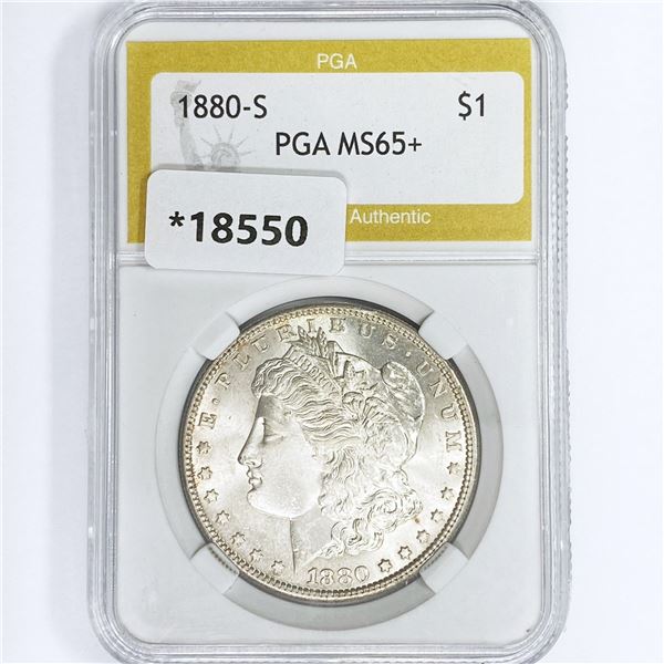 1880-S Morgan Silver Dollar PGA MS65+