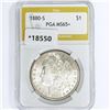 Image 1 : 1880-S Morgan Silver Dollar PGA MS65+