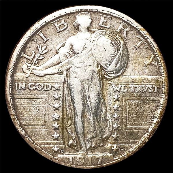 1917-D Standing Liberty Quarter LIGHTLY CIRCULATED