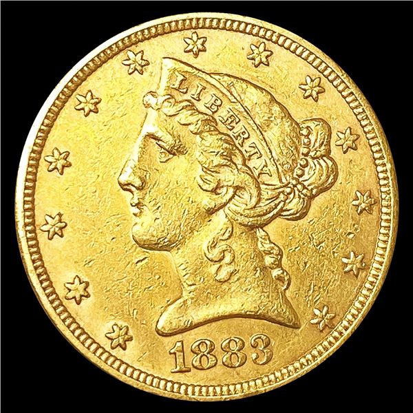 1883 $5 Gold Half Eagle CLOSELY UNCIRCULATED