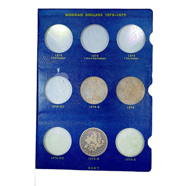 1878-1885 Morgan Silver Dollar Book (12 Coins)