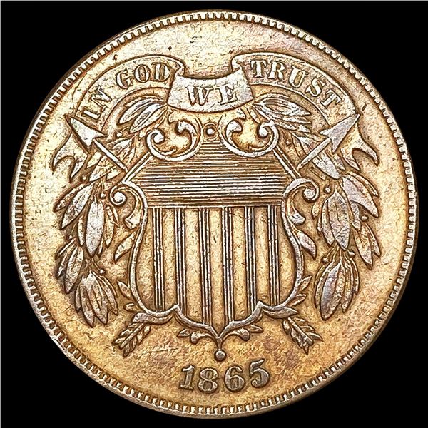 1865 Two Cent Piece ABOUT UNCIRCULATED
