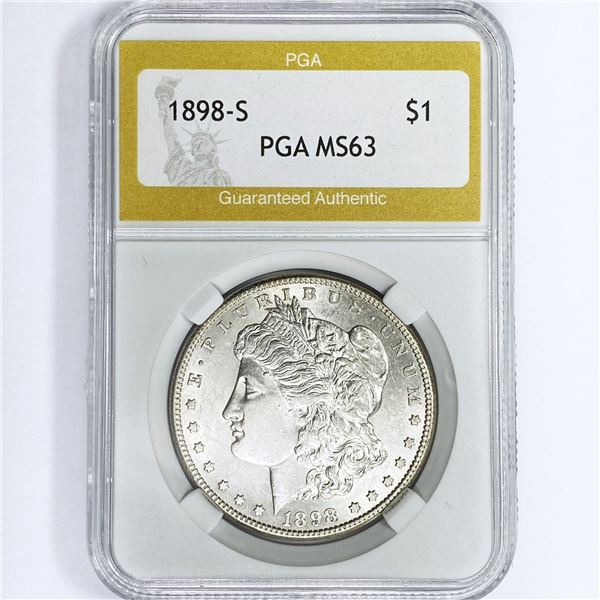 1898-S Morgan Silver Dollar PGA MS63