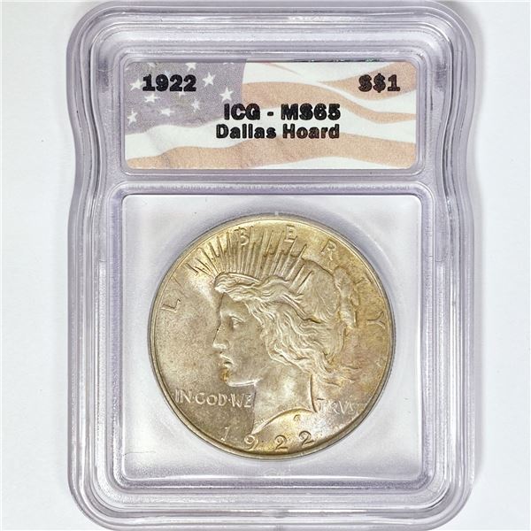 1922 Silver Peace Dollar ICG MS65