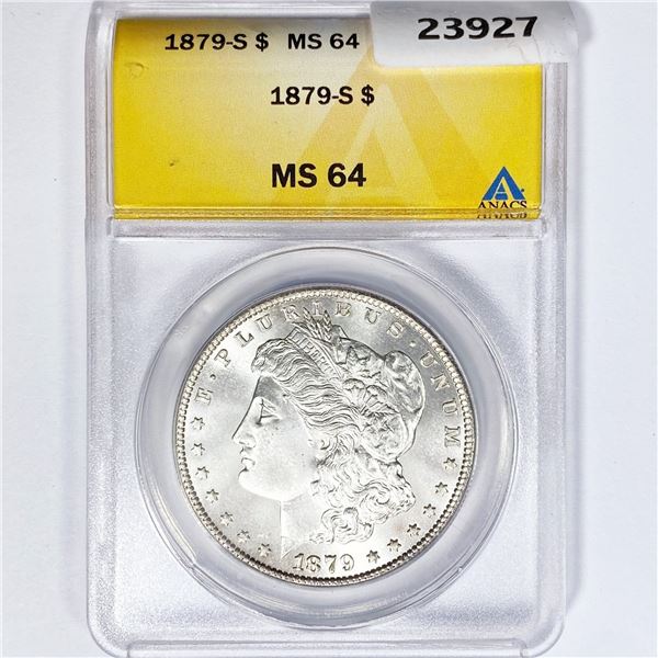 1879-S Morgan Silver Dollar ANACS MS64