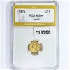 Image 1 : 1876 Rare Gold Dollar PGA MS64