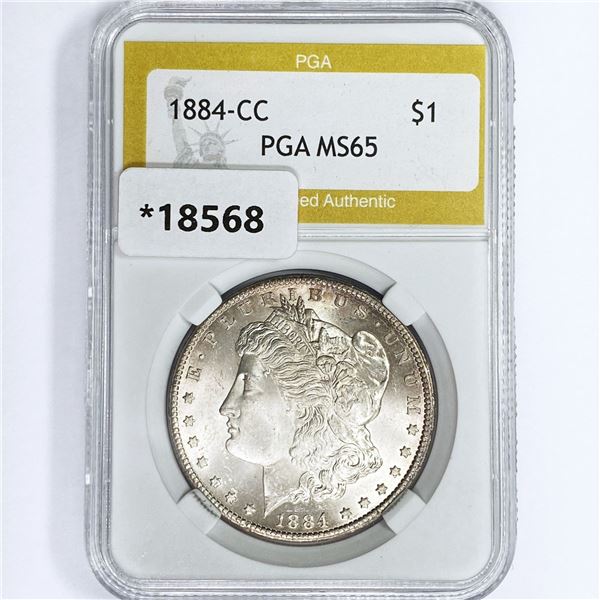 1884-CC Morgan Silver Dollar PGA MS65