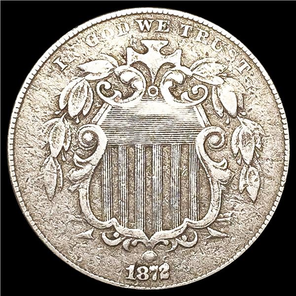 1872 Shield Nickel LIGHTLY CIRCULATED
