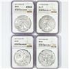Image 1 : 2017 Set (4) American Silver Eagles NGC MS69