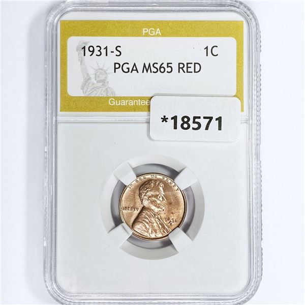1931-S Wheat Cent PGA MS65 RED