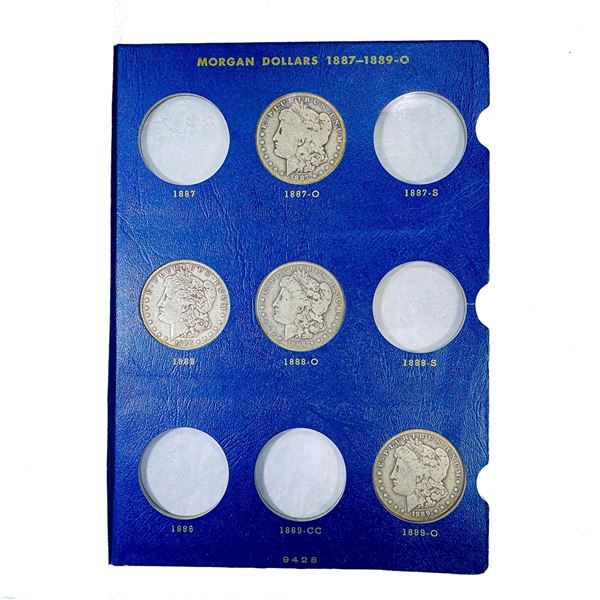 1887-1896 Morgan Silver Dollar Book (14 Coins)