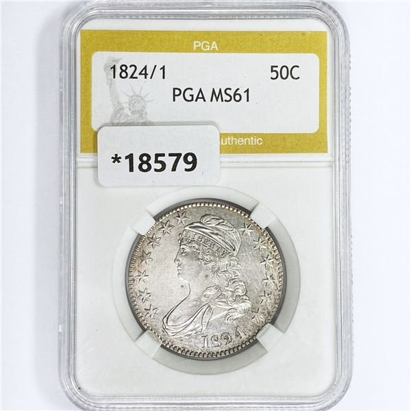 1824/1 Capped Bust Half Dollar PGA MS61