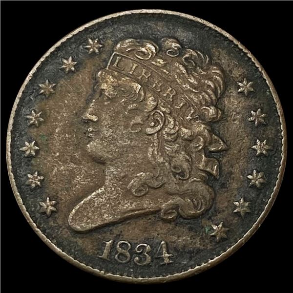 1834 Classic Head Half Cent LIGHTLY CIRCULATED